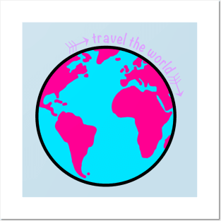 Travel the world - cute earth design Posters and Art